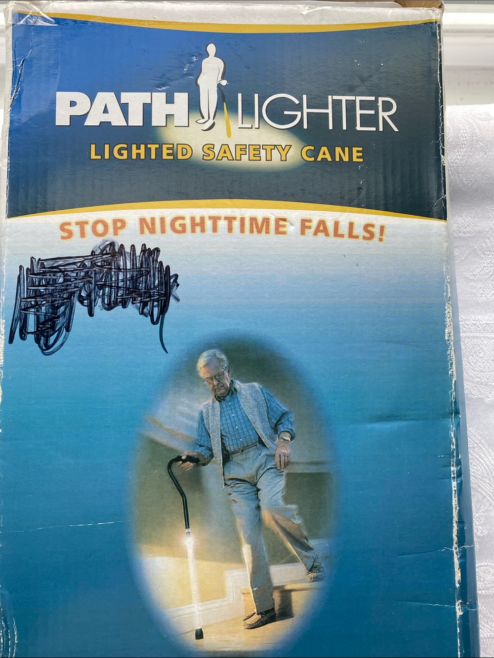 NIB PathLighter Lighted Safety Cane Walking Stick Vintage Discontinued